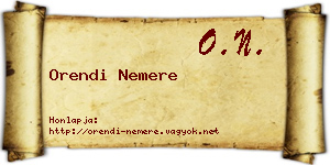 Orendi Nemere névjegykártya